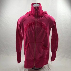 Lululemon Down For it All Jacket Women's Hooded Running Pink Size 8